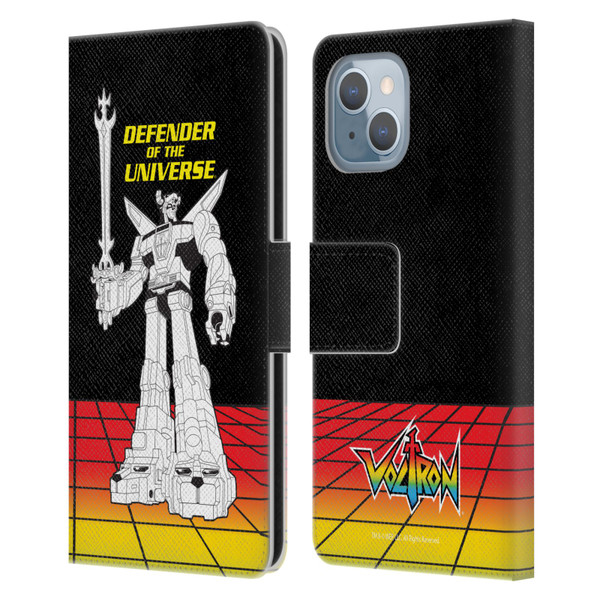 Voltron Graphics Defender Universe Retro Leather Book Wallet Case Cover For Apple iPhone 14