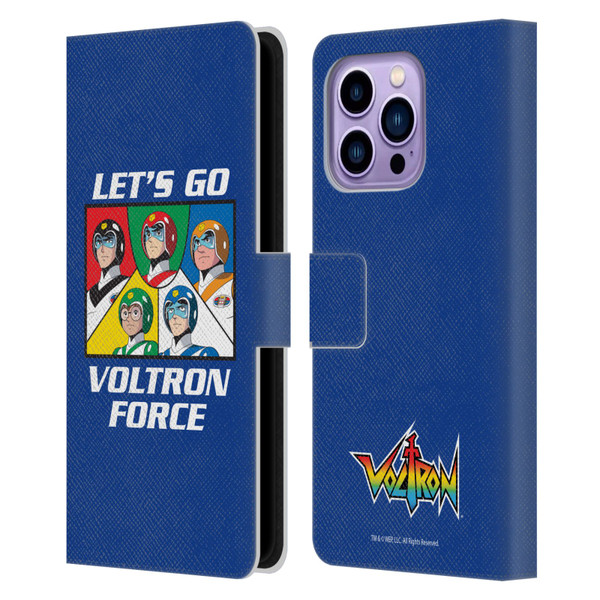 Voltron Graphics Go Voltron Force Leather Book Wallet Case Cover For Apple iPhone 14 Pro Max
