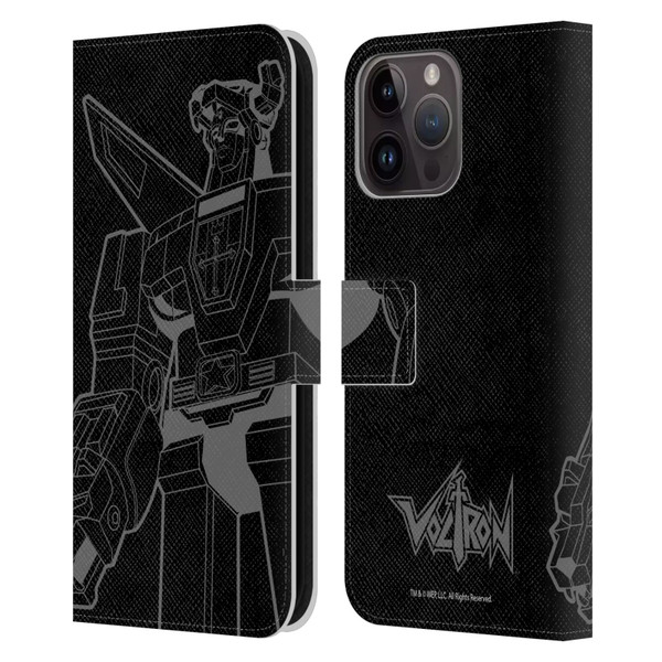 Voltron Graphics Oversized Black Robot Leather Book Wallet Case Cover For Apple iPhone 15 Pro Max
