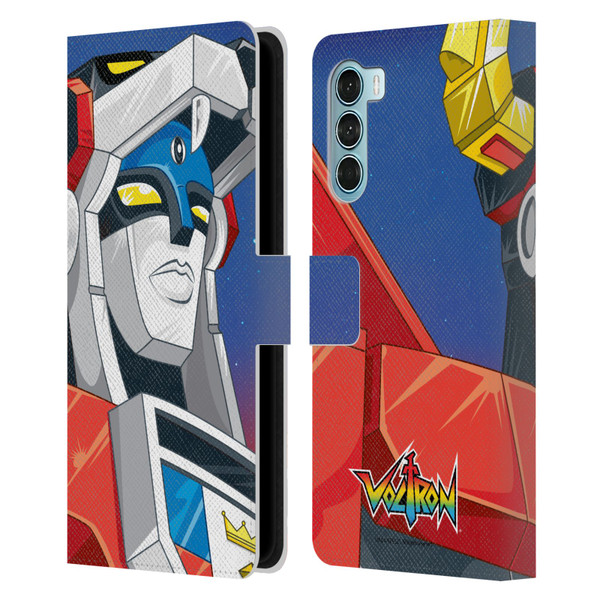 Voltron Graphics Head Leather Book Wallet Case Cover For Motorola Edge S30 / Moto G200 5G