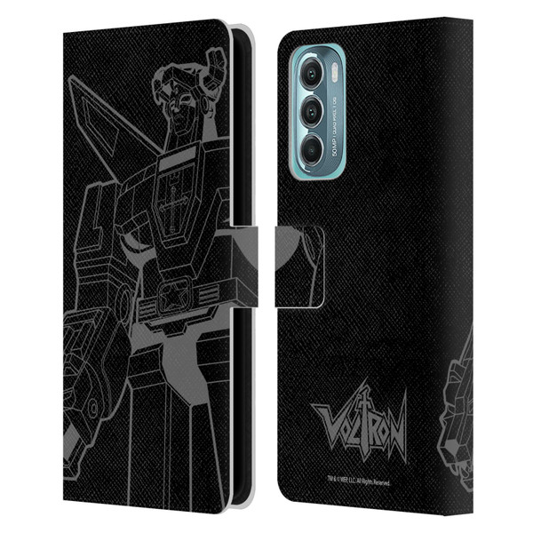 Voltron Graphics Oversized Black Robot Leather Book Wallet Case Cover For Motorola Moto G Stylus 5G (2022)