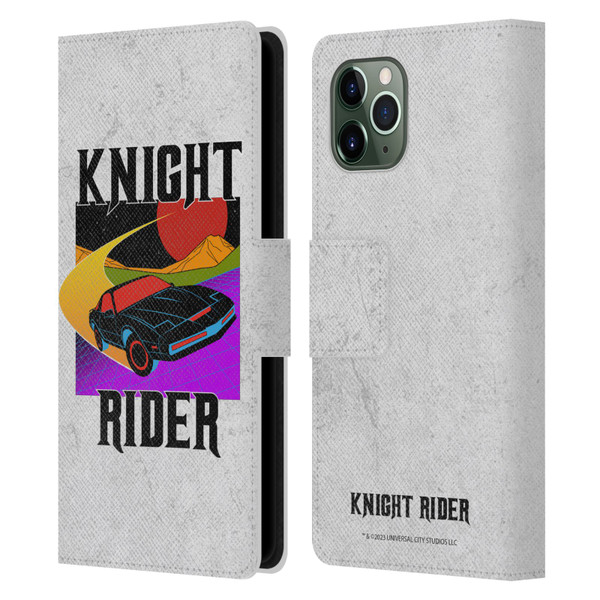 Knight Rider Graphics Kitt Speed Leather Book Wallet Case Cover For Apple iPhone 11 Pro