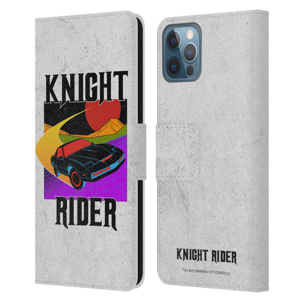 Knight Rider Graphics Kitt Speed Leather Book Wallet Case Cover For Apple iPhone 12 / iPhone 12 Pro