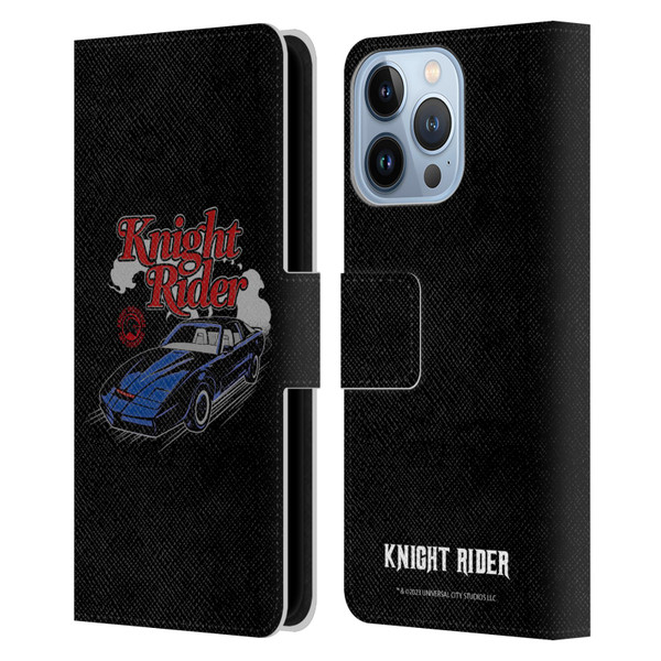 Knight Rider Graphics Kitt Retro Leather Book Wallet Case Cover For Apple iPhone 13 Pro