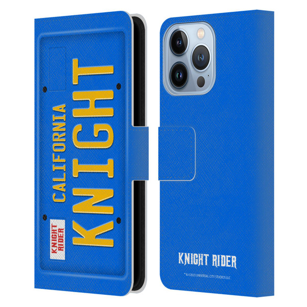 Knight Rider Graphics Plate Number Leather Book Wallet Case Cover For Apple iPhone 13 Pro