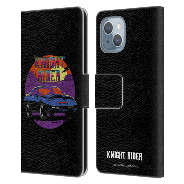 Knight Rider Graphics Kitt Vintage Leather Book Wallet Case Cover For Apple iPhone 14