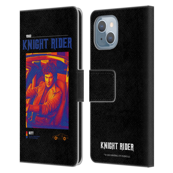Knight Rider Graphics Michael Knight Driving Leather Book Wallet Case Cover For Apple iPhone 14