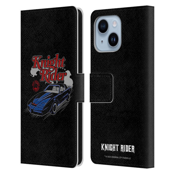 Knight Rider Graphics Kitt Retro Leather Book Wallet Case Cover For Apple iPhone 14 Plus