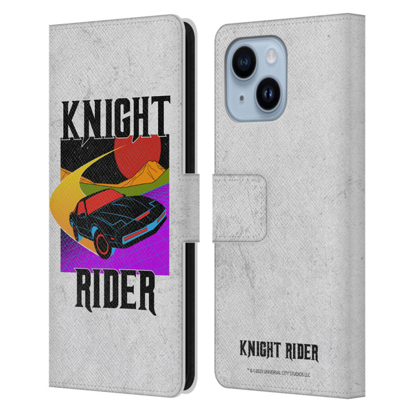 Knight Rider Graphics Kitt Speed Leather Book Wallet Case Cover For Apple iPhone 14 Plus