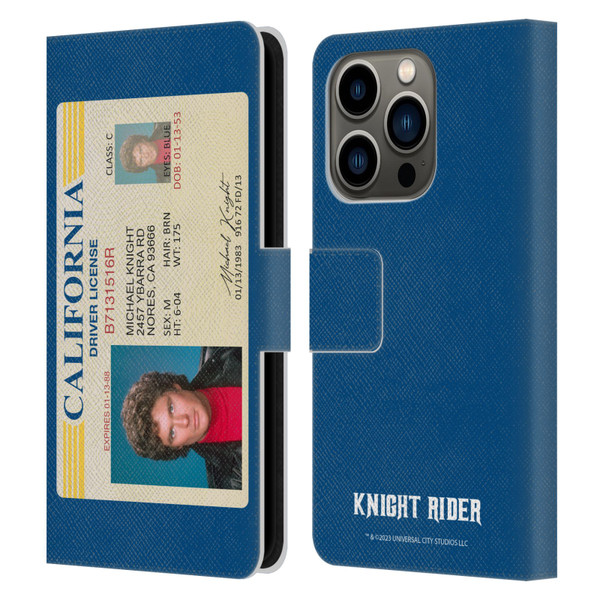 Knight Rider Graphics Driver's License Leather Book Wallet Case Cover For Apple iPhone 14 Pro