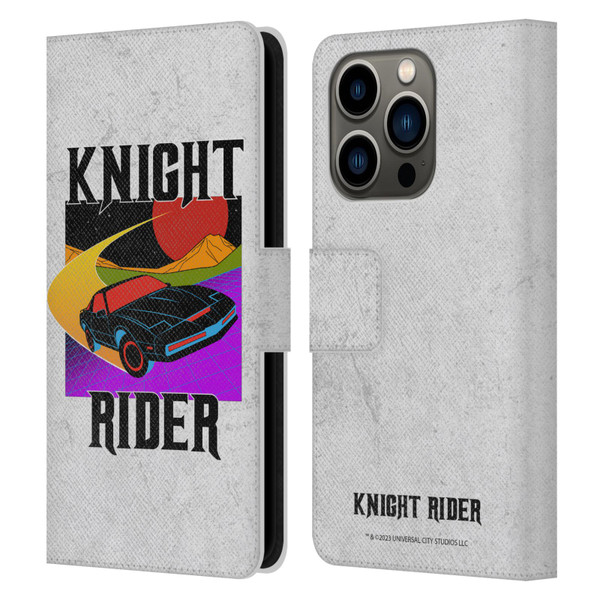 Knight Rider Graphics Kitt Speed Leather Book Wallet Case Cover For Apple iPhone 14 Pro