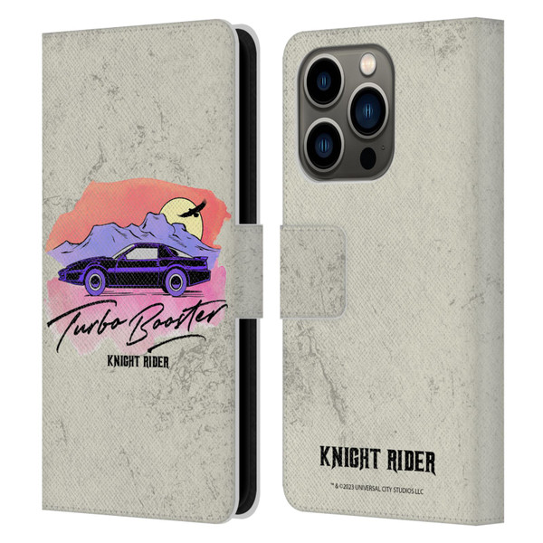 Knight Rider Graphics Turbo Booster Leather Book Wallet Case Cover For Apple iPhone 14 Pro