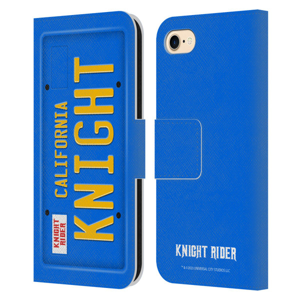 Knight Rider Graphics Plate Number Leather Book Wallet Case Cover For Apple iPhone 7 / 8 / SE 2020 & 2022