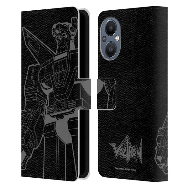 Voltron Graphics Oversized Black Robot Leather Book Wallet Case Cover For OnePlus Nord N20 5G
