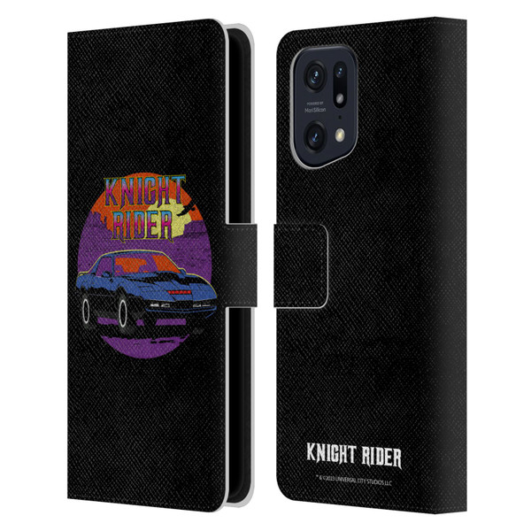 Knight Rider Graphics Kitt Vintage Leather Book Wallet Case Cover For OPPO Find X5