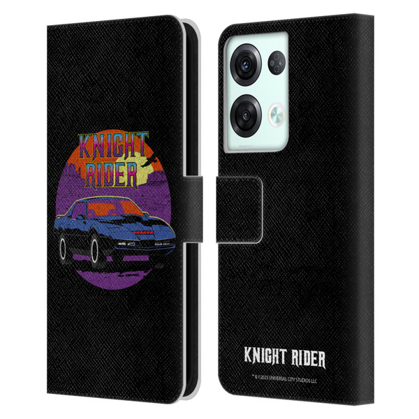 Knight Rider Graphics Kitt Vintage Leather Book Wallet Case Cover For OPPO Reno8 Pro