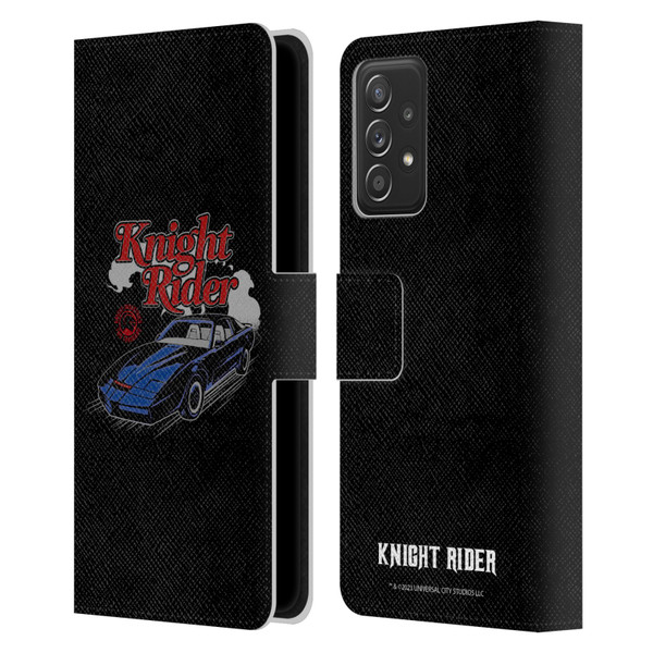 Knight Rider Graphics Kitt Retro Leather Book Wallet Case Cover For Samsung Galaxy A53 5G (2022)