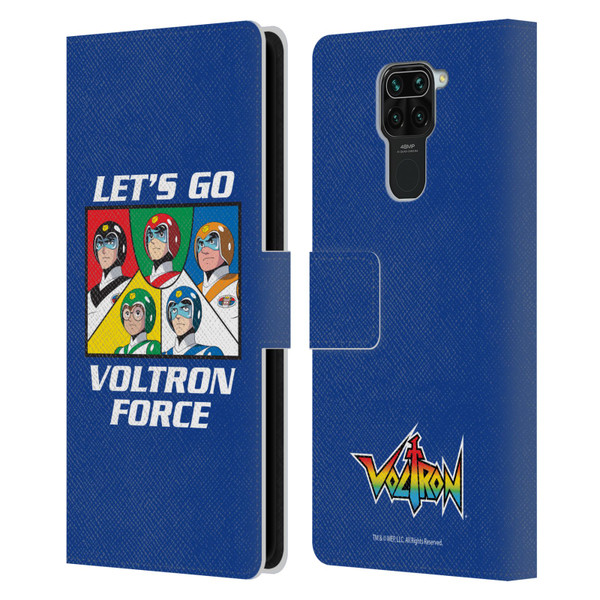 Voltron Graphics Go Voltron Force Leather Book Wallet Case Cover For Xiaomi Redmi Note 9 / Redmi 10X 4G