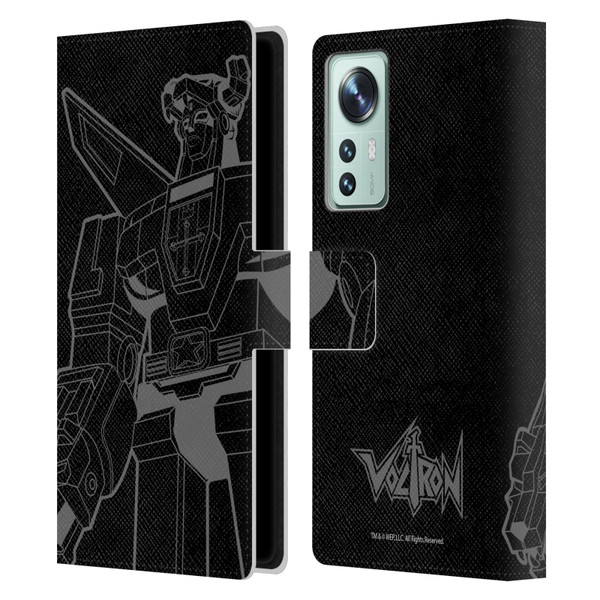 Voltron Graphics Oversized Black Robot Leather Book Wallet Case Cover For Xiaomi 12
