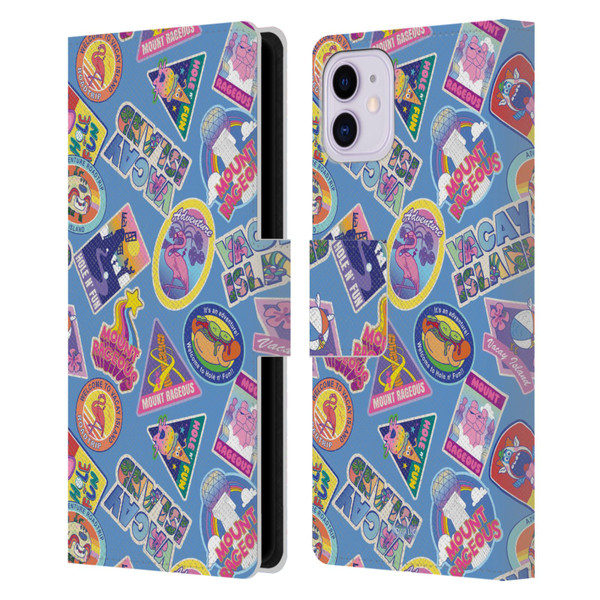 Trolls 3: Band Together Art Pattern Blue Leather Book Wallet Case Cover For Apple iPhone 11