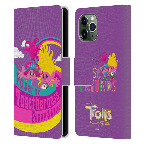 Trolls 3: Band Together Art Power Of Togetherness Leather Book Wallet Case Cover For Apple iPhone 11 Pro