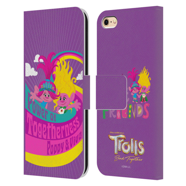 Trolls 3: Band Together Art Power Of Togetherness Leather Book Wallet Case Cover For Apple iPhone 6 / iPhone 6s