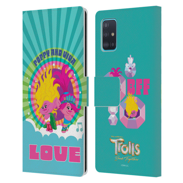 Trolls 3: Band Together Art Love Leather Book Wallet Case Cover For Samsung Galaxy A51 (2019)