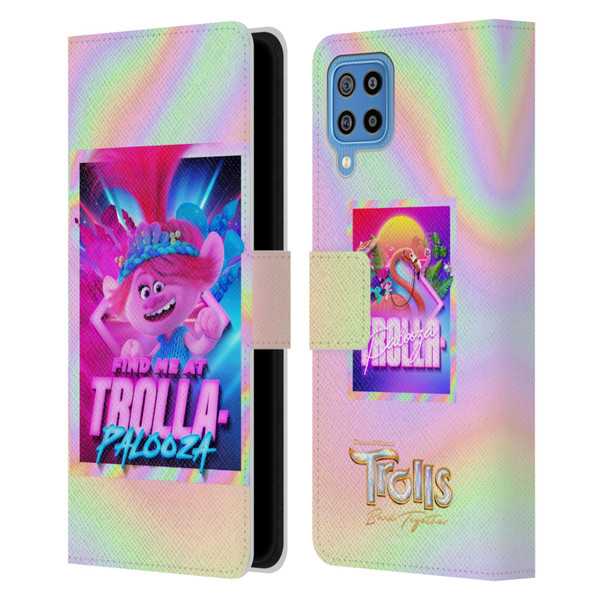 Trolls 3: Band Together Art Trolla-Palooza Leather Book Wallet Case Cover For Samsung Galaxy F22 (2021)