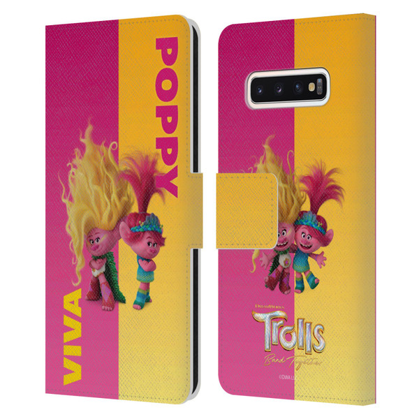 Trolls 3: Band Together Art Half Leather Book Wallet Case Cover For Samsung Galaxy S10