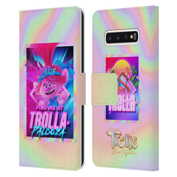 Trolls 3: Band Together Art Trolla-Palooza Leather Book Wallet Case Cover For Samsung Galaxy S10