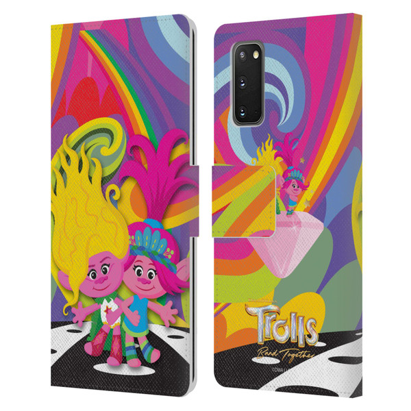 Trolls 3: Band Together Art Poppy And Viva Leather Book Wallet Case Cover For Samsung Galaxy S20 / S20 5G