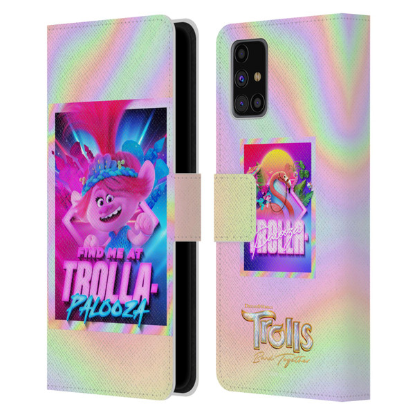 Trolls 3: Band Together Art Trolla-Palooza Leather Book Wallet Case Cover For Samsung Galaxy M31s (2020)
