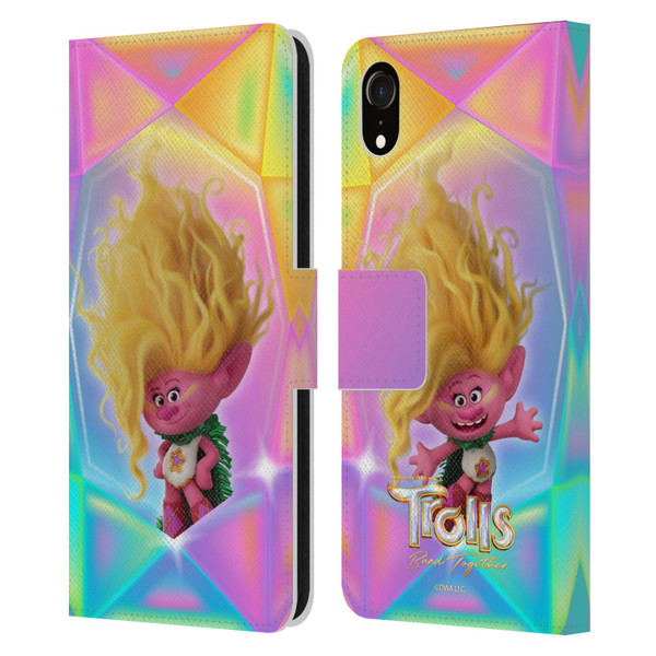 Trolls 3: Band Together Graphics Viva Leather Book Wallet Case Cover For Apple iPhone XR