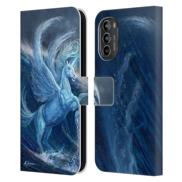 Anthony Christou Art Water Pegasus Leather Book Wallet Case Cover For Motorola Moto G82 5G