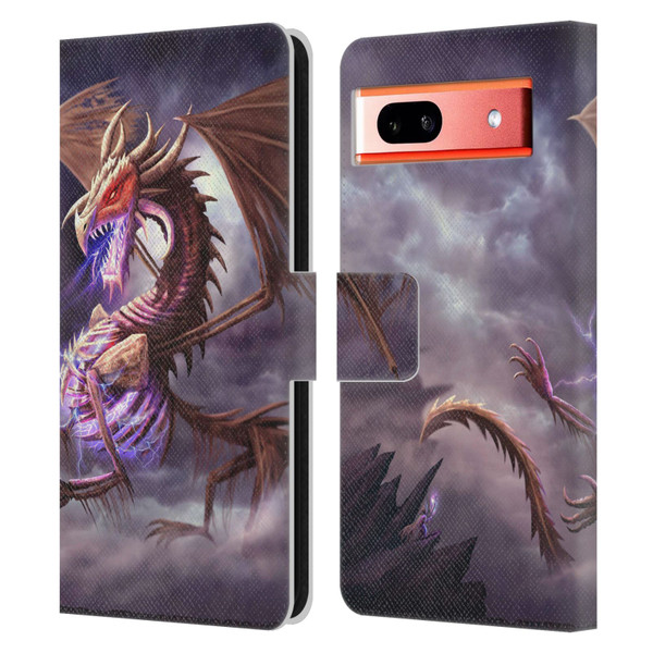 Anthony Christou Fantasy Art Bone Dragon Leather Book Wallet Case Cover For Google Pixel 7a