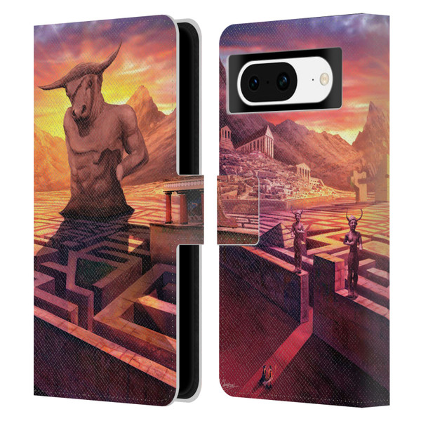 Anthony Christou Fantasy Art Minotaur In Labyrinth Leather Book Wallet Case Cover For Google Pixel 8