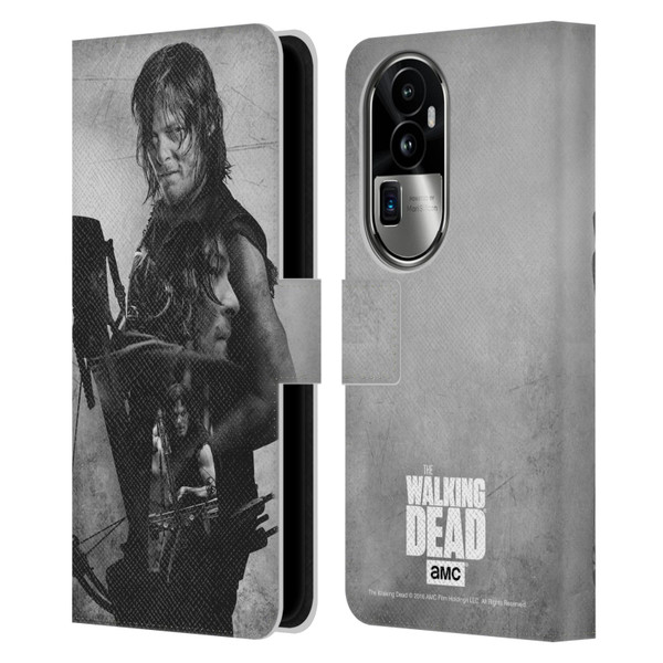 AMC The Walking Dead Double Exposure Daryl Leather Book Wallet Case Cover For OPPO Reno10 Pro+