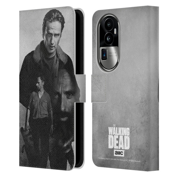 AMC The Walking Dead Double Exposure Rick Leather Book Wallet Case Cover For OPPO Reno10 Pro+