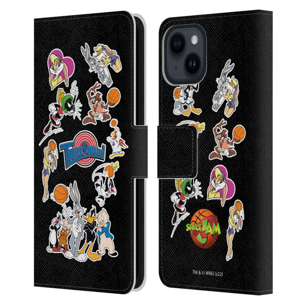 Space Jam (1996) Graphics Tune Squad Leather Book Wallet Case Cover For Apple iPhone 15