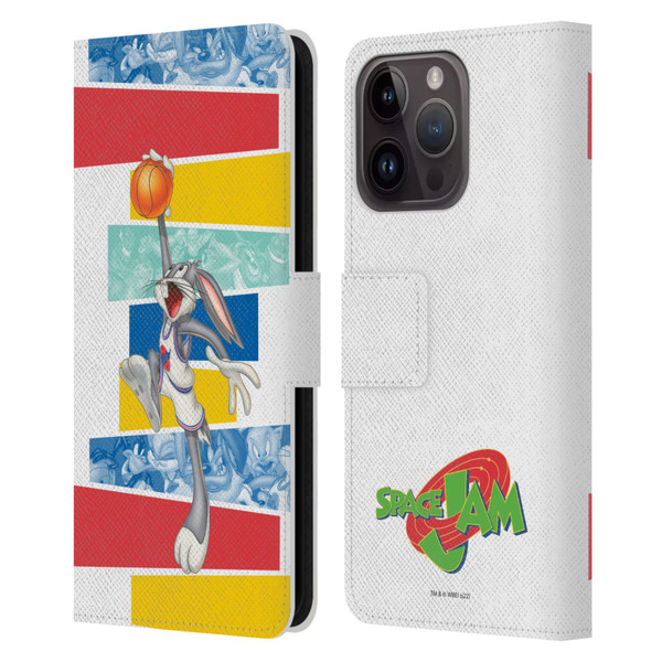 Space Jam (1996) Graphics Bugs Bunny Leather Book Wallet Case Cover For Apple iPhone 15 Pro