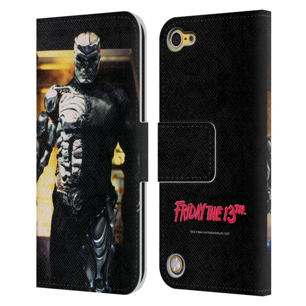 Friday the 13th: Jason X Comic Art And Logos Jason Cyborg Leather Book Wallet Case Cover For Apple iPod Touch 5G 5th Gen