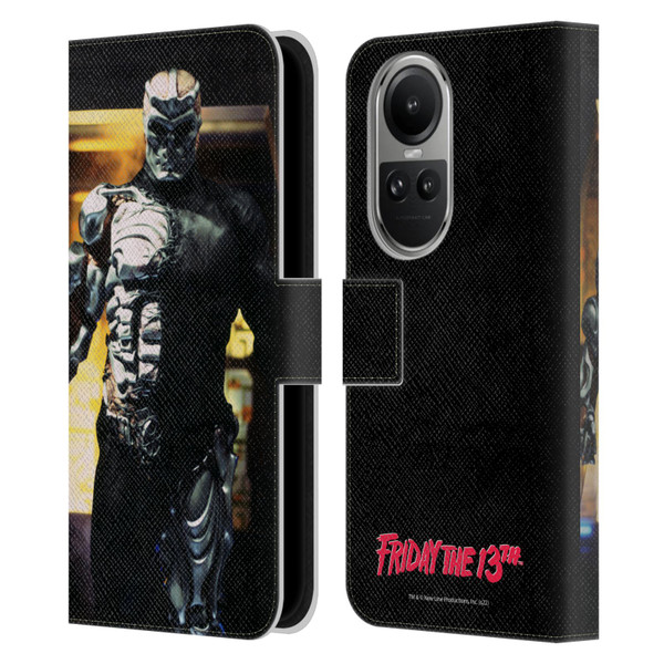 Friday the 13th: Jason X Comic Art And Logos Jason Cyborg Leather Book Wallet Case Cover For OPPO Reno10 5G / Reno10 Pro 5G
