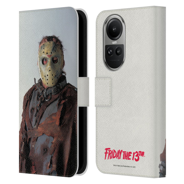 Friday the 13th: Jason X Comic Art And Logos Jason Leather Book Wallet Case Cover For OPPO Reno10 5G / Reno10 Pro 5G
