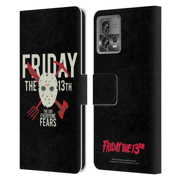 Friday the 13th 1980 Graphics The Day Everyone Fears Leather Book Wallet Case Cover For Motorola Moto Edge 30 Fusion