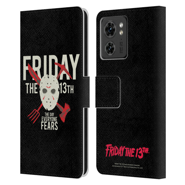 Friday the 13th 1980 Graphics The Day Everyone Fears Leather Book Wallet Case Cover For Motorola Moto Edge 40