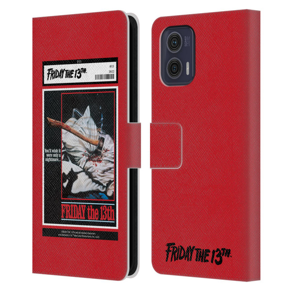 Friday the 13th 1980 Graphics Poster 2 Leather Book Wallet Case Cover For Motorola Moto G73 5G