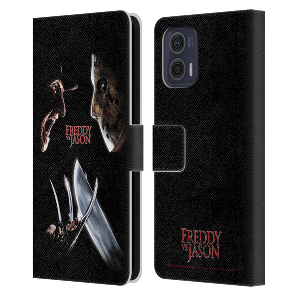 Freddy VS. Jason Graphics Freddy vs. Jason Leather Book Wallet Case Cover For Motorola Moto G73 5G