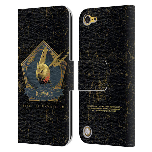Hogwarts Legacy Graphics Golden Snidget Leather Book Wallet Case Cover For Apple iPod Touch 5G 5th Gen