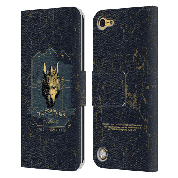 Hogwarts Legacy Graphics The Graphorn Leather Book Wallet Case Cover For Apple iPod Touch 5G 5th Gen