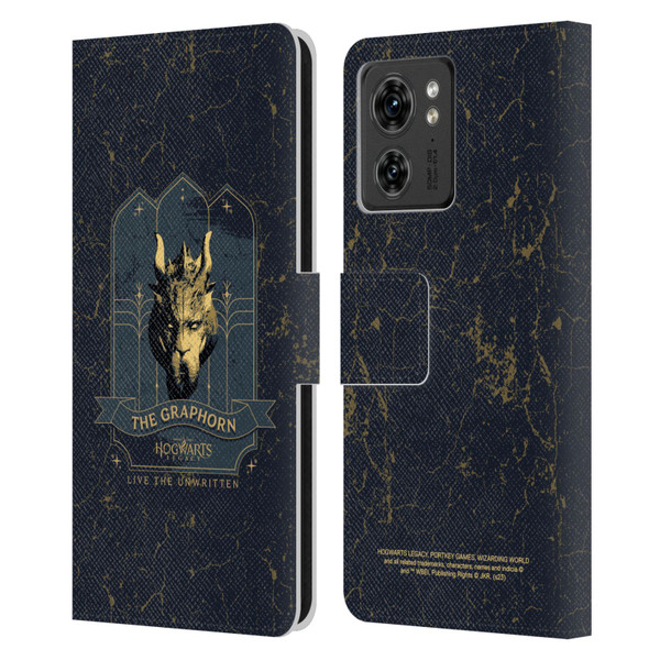 Hogwarts Legacy Graphics The Graphorn Leather Book Wallet Case Cover For Motorola Moto Edge 40